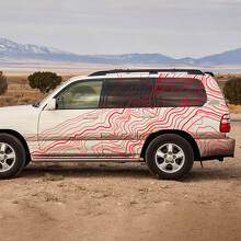Topografische Stil Seitenstreifen Vinyl-Aufkleber für Toyota Land Cruiser 100 3