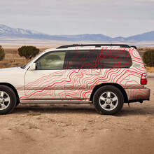 Topografische Seitenstreifen Aufkleber aus Vinyl für Toyota Land Cruiser 100_3