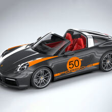 Heritage Design Seitenstreifen Vinylaufkleber für Porsche 911 Targa 4S_3