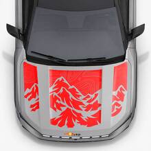 Mountain Topographischer Stil Motorhaubenstreifen Vinyl-Aufkleber für Jeep Compass 2026 2