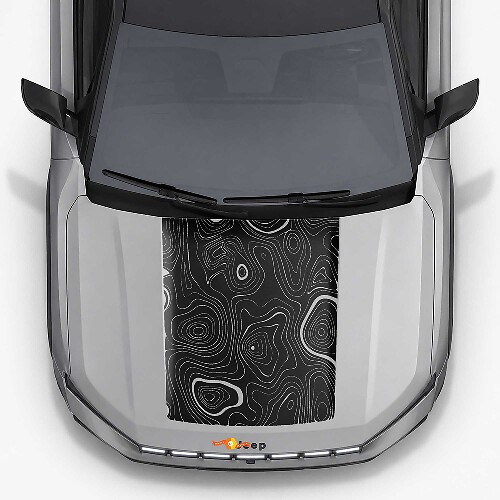 Topographischer Stil Motorhauben-Vinylaufkleber für Jeep Compass 2026 1