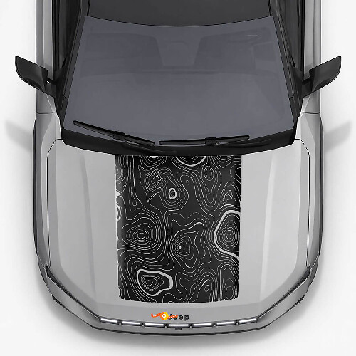 Topographischer Stil Motorhauben-Vinylaufkleber für Jeep Compass 2026