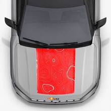 Topographischer Stil Motorhauben-Vinylaufkleber für Jeep Compass 2026 3