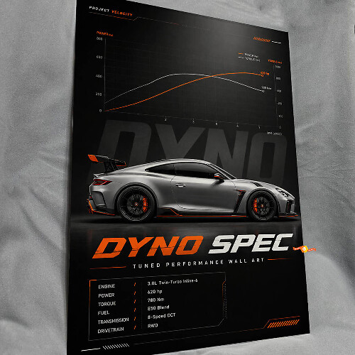 Custom Dyno Performance Specs Hochglänzendes Acrylwandkunstpanel 1
