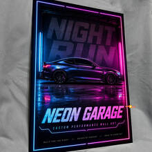 Neon Garage Performance Glänzendes Acryl-Wandkunst-Panel 3