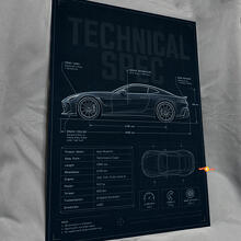 Technische Spezifikation Zeichnung Glänzendes Acryl-Wandkunstpanel 3