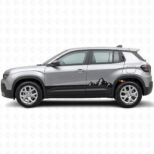 Mountains Dünne Streifen Schweller-Vinylaufkleber für Jeep Avenger 2023+
