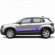 Mountains Dünne Streifen Schweller-Vinylaufkleber für Jeep Avenger 2023+_2
