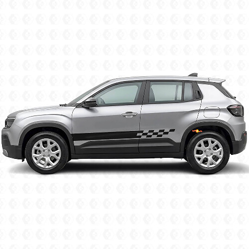 Karierte Streifen Seiten-Vinylaufkleber für Jeep Avenger 2023+_1