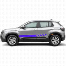 Karierte Streifen Seiten-Vinylaufkleber für Jeep Avenger 2023+_2