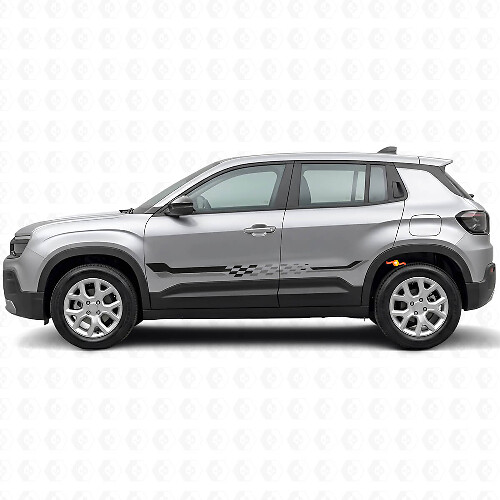 Karierte Flaggen Seitenstreifen Vinylaufkleber für Jeep Avenger 2023+