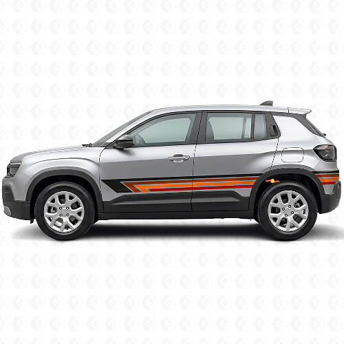 Vintage gerade Streifen Seiten-Vinylaufkleber für Jeep Avenger 2023+_1