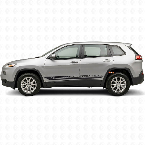 Schachbrettmuster Gebogene Seitenstreifen Vinyl-Aufkleber für Jeep Cherokee KL 2013-2023