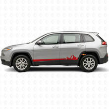 Mountains Dünne Streifen Seiten-Vinylaufkleber für Jeep Cherokee KL 2013-2023_3