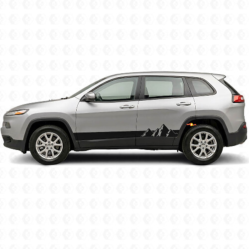Mountains Wide Streifen Seiten Vinyl Aufkleber für Jeep Cherokee KL 2013-2023_1