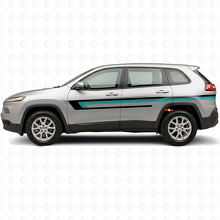 Dreifachstreifen Seiten-Tür Vinylaufkleber für Jeep Cherokee KL 2013-2023_2
