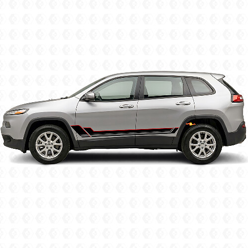 Twin Stripes Türen Vinyl-Aufkleber-Set für Jeep Cherokee KL 2013-2023_1