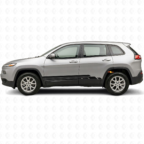 Gebogene Streifen Seiten-Vinyl-Aufkleber-Kit für Jeep Cherokee KL 2013-2023