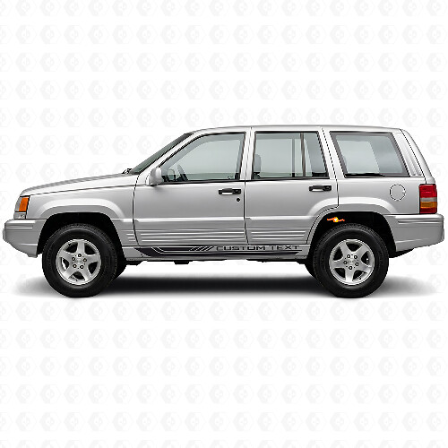 Karierte gebogene Seitenstreifen Aufkleber aus Vinyl für Jeep Grand Cherokee 1993-1998