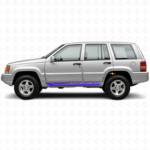 Karierte gebogene Seitenstreifen Aufkleber aus Vinyl für Jeep Grand Cherokee 1993-1998_2