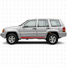 Karierte gebogene Seitenstreifen Aufkleber aus Vinyl für Jeep Grand Cherokee 1993-1998_3