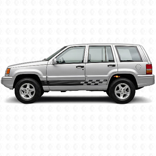 Karierte Streifen Seitenvinylaufkleber für Jeep Grand Cherokee 1993-1998