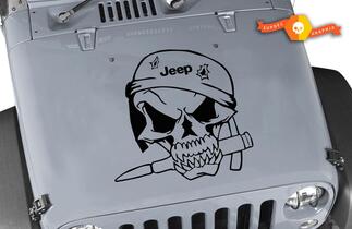 Jeep Wrangler Military Soldier Skull Vinyl-Motorhaubenaufkleber TJ LJ JK 20