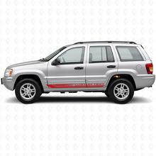 Schachbrettmuster gebogene Seitenstreifen Vinylaufkleber für Jeep Grand Cherokee 1999-2004_3
