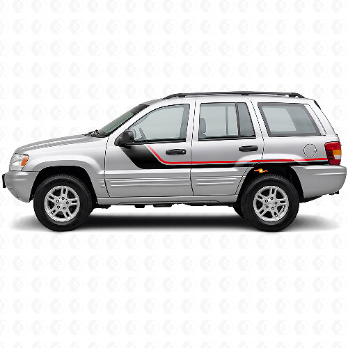 Doppelte Streifen Seiten Vinyl-Aufkleber für Jeep Grand Cherokee 1999-2004_1