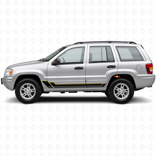 Zwillingsstreifen Türen Vinyl Aufkleber Kit für Jeep Grand Cherokee 1999-2004_2