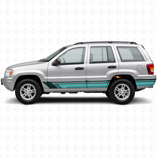 Vintage gerade Streifen Seiten-Vinylaufkleber für Jeep Grand Cherokee 1999-2004_2