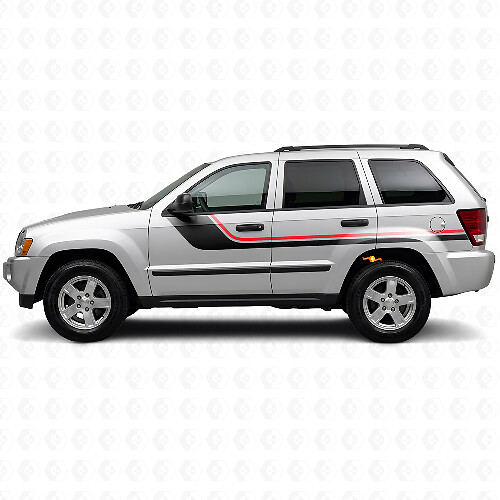 Doppelte Seitenstreifen Vinylaufkleber für Jeep Grand Cherokee 2005-2010