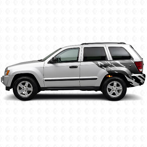 Schlamm-Spritzer Grafik Heckseiten Vinylaufkleber für Jeep Grand Cherokee 2005-2010_1