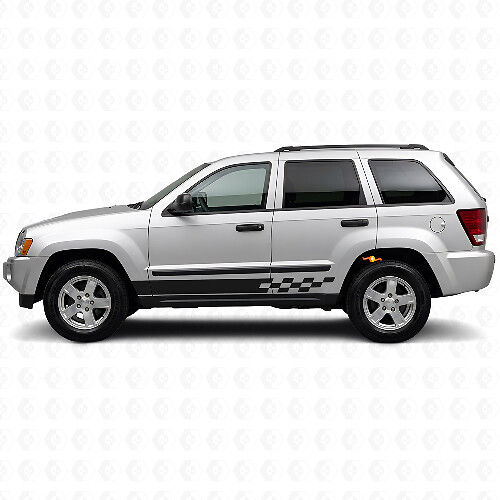 Schachbrett-Streifen Seiten Vinyl-Aufkleber für Jeep Grand Cherokee 2005-2010