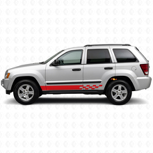 Schachbrett-Streifen Seiten Vinyl-Aufkleber für Jeep Grand Cherokee 2005-2010_3