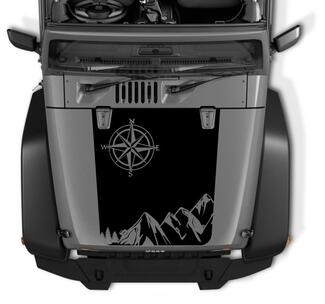 Jeep Wrangler TJ Kompass Berg Motorhaube Aufkleber CJ YJ TJ JK Vinyl-Aufkleber