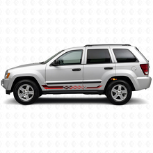 Schachbrett-Flaggen-Seitenstreifen Vinyl-Aufkleber für Jeep Grand Cherokee 2005-2010_3