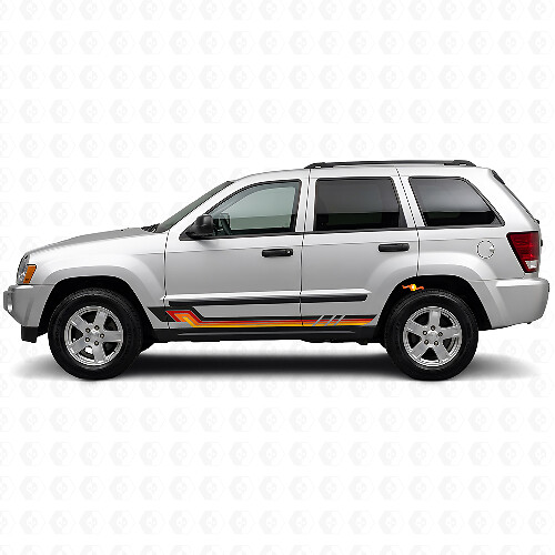 Vintage-Stil Seitenstreifen Vinyl-Aufkleber für Jeep Grand Cherokee 2005-2010_1