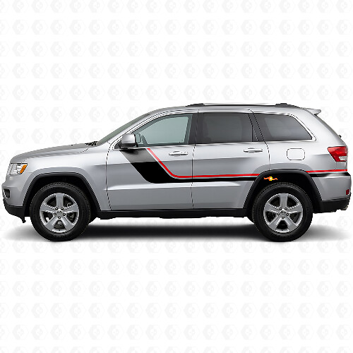 Zwillingsstreifen Seiten-Vinylaufkleber für Jeep Grand Cherokee 2011-2021_1
