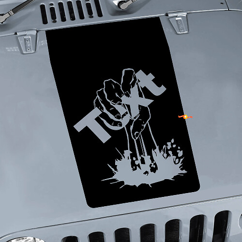 Zombie-Hand-Hauben-Vinyl-Aufkleber für Jeep Wrangler CJ YJ TJ JK