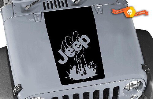 Jeep Zombie Hand Wrangler Motorhaube CJ YJ TJ JK Vinyl-Aufkleber