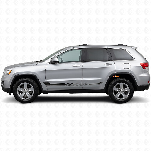 Schachbrett-Flaggen-Seitenstreifen Vinyl-Aufkleber für Jeep Grand Cherokee 2011-2021_1