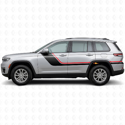 Doppelte Seitenstreifen Vinyl-Aufkleber für Jeep Grand Cherokee 2021+_1