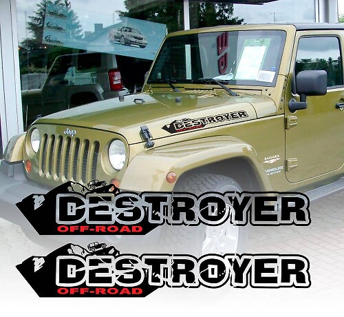 Destroyer Off-Road Hauben-Seiten-Vinylaufklebersatz für Jeep Wrangler