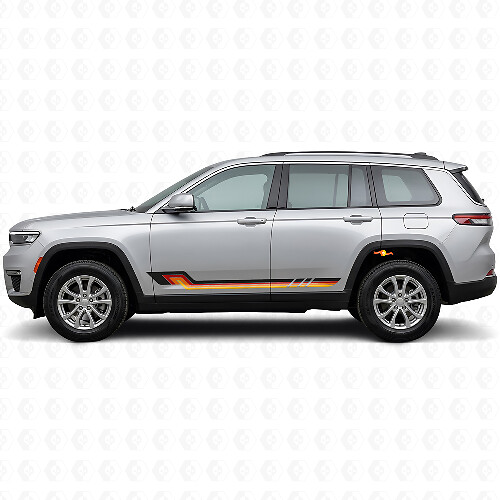 Vinyl-Aufkleber im Vintage-Stil mit Seitenstreifen für Jeep Grand Cherokee 2021+
