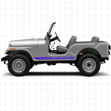 Karierte, gebogene Seitenstreifen-Vinylfolie Aufkleber für Jeep CJ-5 1955-1983_2