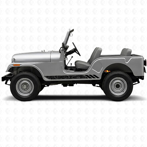 Topografische Streifen Seitenaufkleber für Jeep CJ-5 1955-1983_1