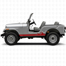Mountains Dünne Streifen Seiten-Vinylaufkleber für Jeep CJ-5 1955-1983_3
