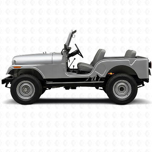 Mountains Breitstreifen Seiten-Vinylaufkleber für Jeep CJ-5 1955-1983
