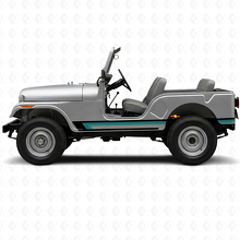 Triple Stripes Türseiten Vinylaufkleber für Jeep CJ-5 1955-1983_2